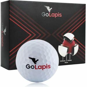 GoLapis ゴルフボール (12個) ユニークなウレタンカバー3ピース スピン性能グリーン上で も認識し｜beck-shop