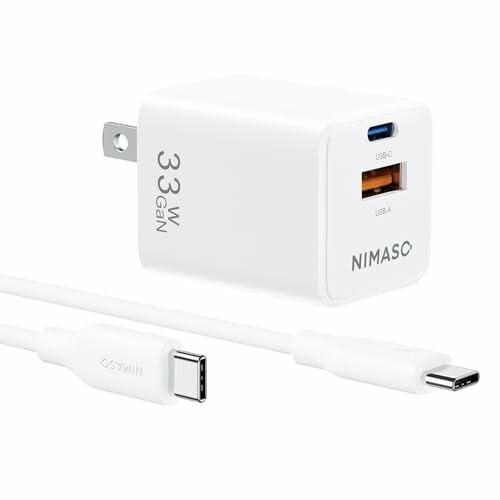 NIMASO 33W USB PD 急速充電器 2ポート超小型 折りたたみ式プラグ 窒化ガリウム P...