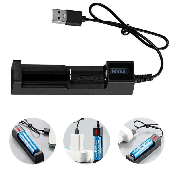 急速充電 USB急速充電器 リチウムイオン充電池用 バッテリー充電器 USBスマート シングル スロ...