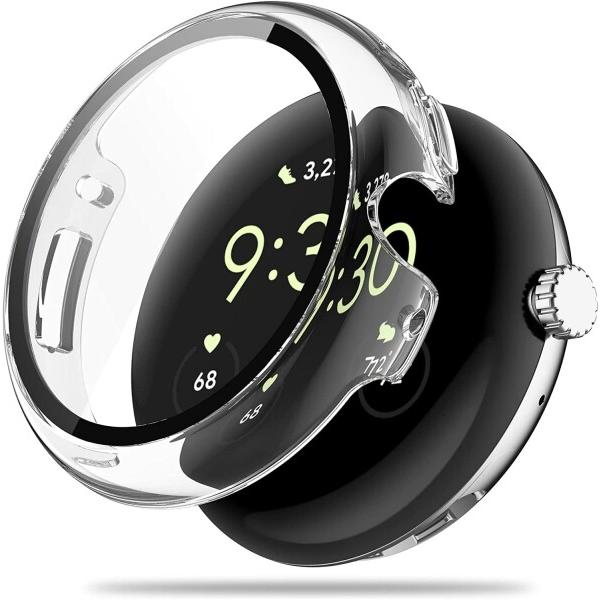 Google Pixel Watch3（2024）用 ケース 保護 ガラスフィルム 一体型 PC+T...