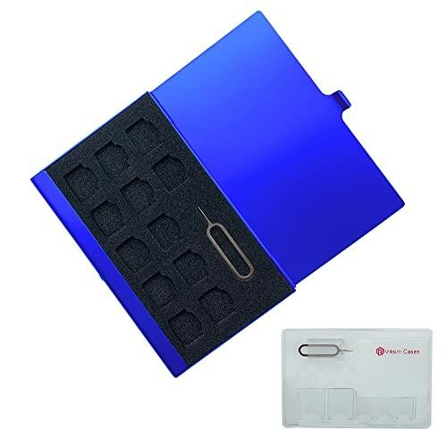 NanoSIMカード収納用アルミケース 12枚収納 取り出し リリースピン 紛失防止 持ち運び ケー...