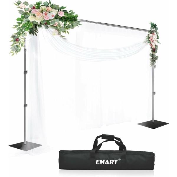 EMART 背景スタンド 8x10フィート 高耐久 フラットベース 調節可能な背景サポートシステムキ...