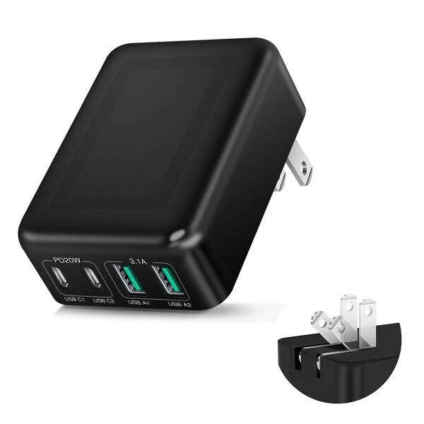 USB 充電器・40W タイプc iPhone 急速充電器 4ポート・折り畳み式 &amp; 超薄型マルチポ...