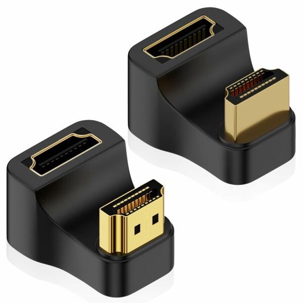 HDMI L字コネクタ hdmi l型変換アダプタ 2個セット U字 延長アダプタ 2モデル オス-...