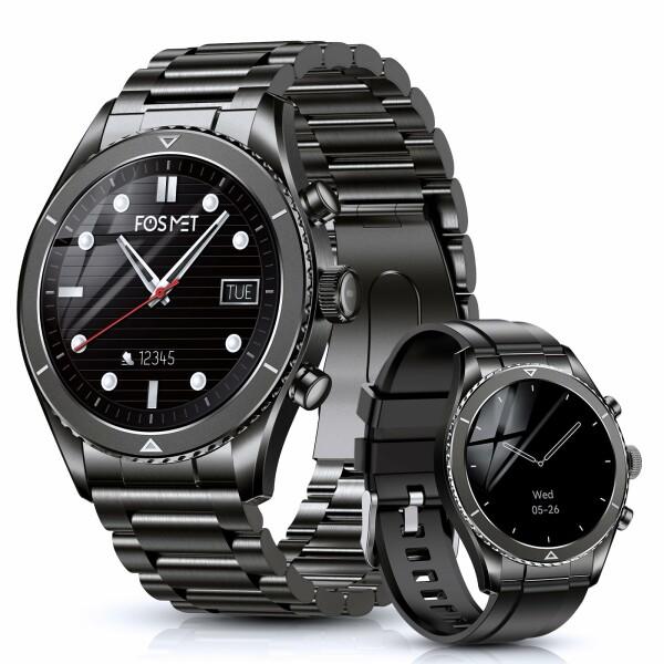 FOSMET R1 スマートウォッチ1.32インチAMOLED常時表示 サファイアガラス GPS連携...