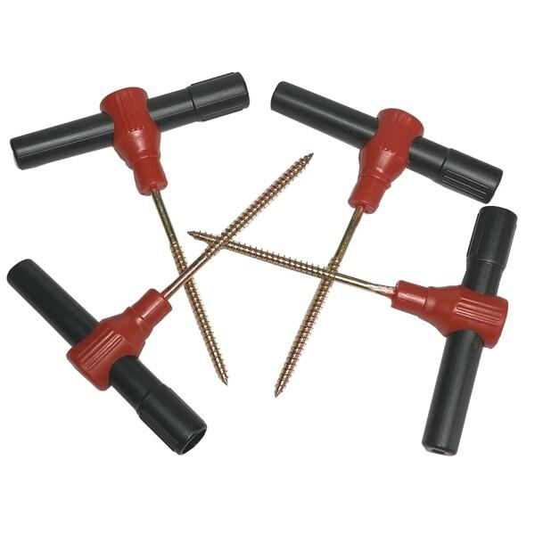 Freell フリール アイスペグ 軽量 コンパクト T字型 ネジ式 ペグ 4本セット 氷用 アイス...