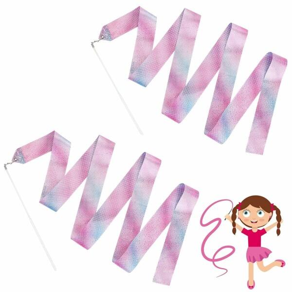 VEAGIA 新体操 リボン ダンスリボン 長さ2m 2個入り 体操・新体操 競技用具 リボン ショ...