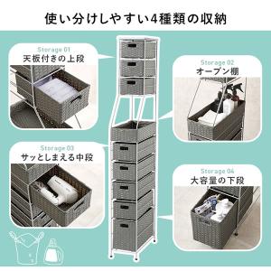 ランドリーチェスト ハイタイプ 幅20cm サ...の詳細画像5