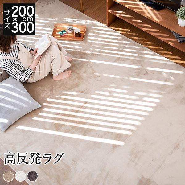 ラグ 高反発ラグ 高反発フランネルラグ 200×300 厚み2 長方形 約3.5畳 防ダニ 抗菌 防...