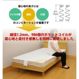 超高密度 薄型ポケットコイル 厚さ12cm マ...の詳細画像4