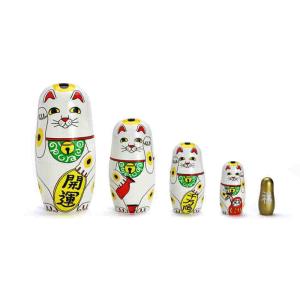 開運ラッキーキャット LUCKY CAT 猫の縁起物 招き猫 マトリョーシカ 商売繁盛 千客万来 Midori Komatsuの商品画像