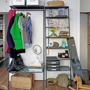 新生活 引越し 一人暮らし ハンガーラック コートラック 壁面収納家具 DUENDE ダークグレイ