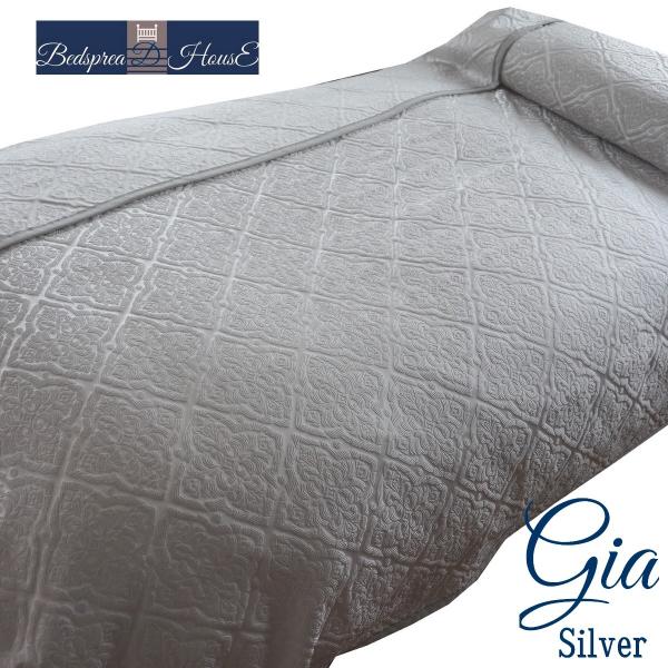 ベッドスプレッド ギア シルバー セミダブル 200×270cm 1.3kg/スペイン製/日本仕様/...