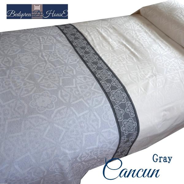 ベッドスプレッド カンクン グレー セミダブル 200×270cm 1.2kg/スペイン製/日本仕様...