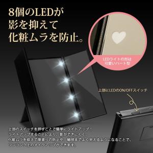 卓上ミラー 三面鏡 LEDライト付 女優ミラー...の詳細画像2