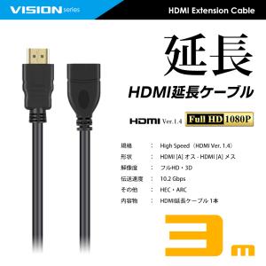 VISION HDMI延長ケーブル 3m 3メ...の詳細画像3