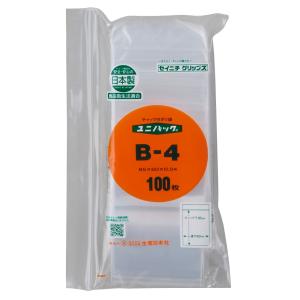 ユニパック B-4（100枚袋入）/生産日本社 チャック付ポリエチレン｜beeluck2014