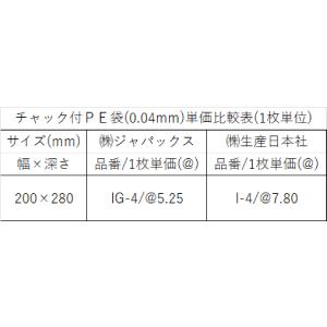 ジャパックス チャック付きポリ袋 IG-4(1...の詳細画像1