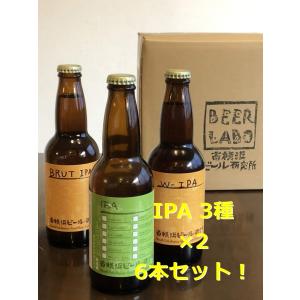 ホップ好きのための、IPA3種類6本セット！横浜のクラフトビール　BrutIPA、WIPAバージョン｜beer-labo