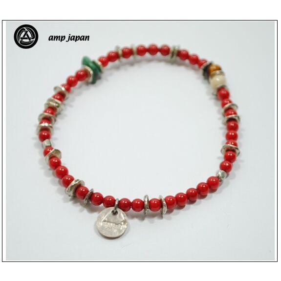 アンプジャパン amp japan ラウンド コーラル ブレスレット 13AHK-151