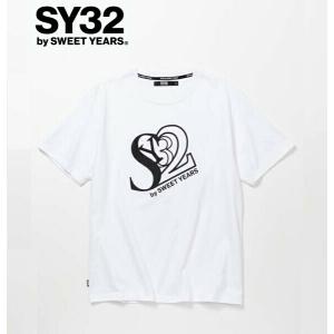 SY32 by SWEET YEARS エスワイサーティトゥ Tシャツ 半袖 クルーネック メンズ SYMBOLIC MARK TEE 14355 WHITE 2024年モデル 正規販売店