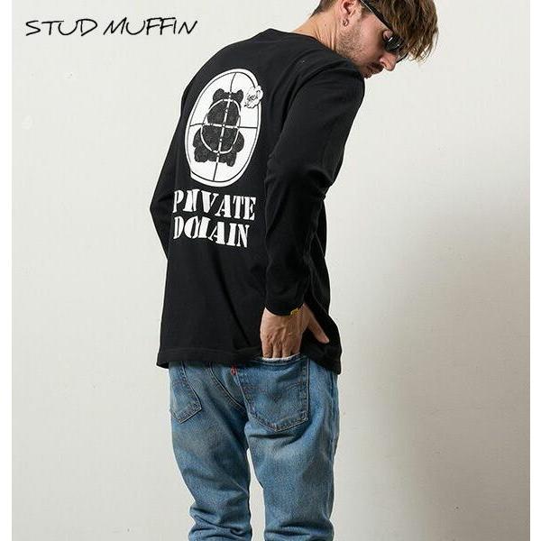 STUD MUFFIN スタッドマフィン ロンＴ コットン天竺 ターゲットベアフォームプリント 長袖...