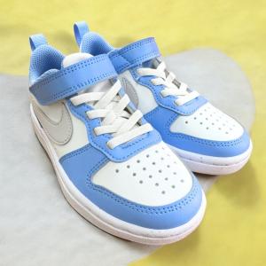 NIKE ナイキ コート ボロー ロー リクラフト DV5457-128 ホワイト/ブルー キッズシューズ 17.0〜19.5cm 運動靴 カジュアル スポーツシューズ 子ども靴 人気