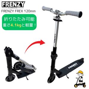 FRENZY フレンジー キックボード イギリス発 超コンパクト 折りたたみ 専用キャリーストラップ付 国内正規品 FR300 ブラック×シルバー