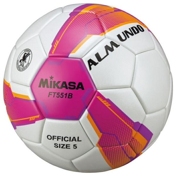 MIKASA ミカサ サッカー 5号貼り 検定球 ピンク/バイオレット FT551B-PV 芝用 張...