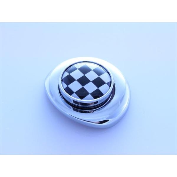 BMW MINI ミニ エンジン スタートボタン カバー リング チェッカーフラッグ × メッキ R...