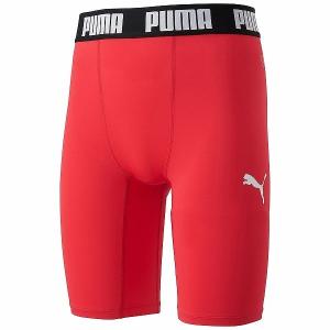 (代引不可)PUMA(プーマ） 656333-01 コンプレッション ショートタイツ 656333 (01)プーマ レッド/プーマ ホワイト｜beethree