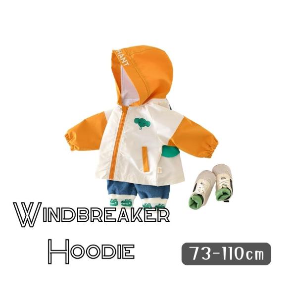 ぞうさん ウインドブレーカー マウンテンパーカー フード付き 長袖 ジャケット 羽織り ライトアウタ...