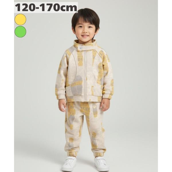 ライダース風 2点 セットアップ 長袖 ジップアップ トップス 長ズボン 上下セット キッズ ベビー...