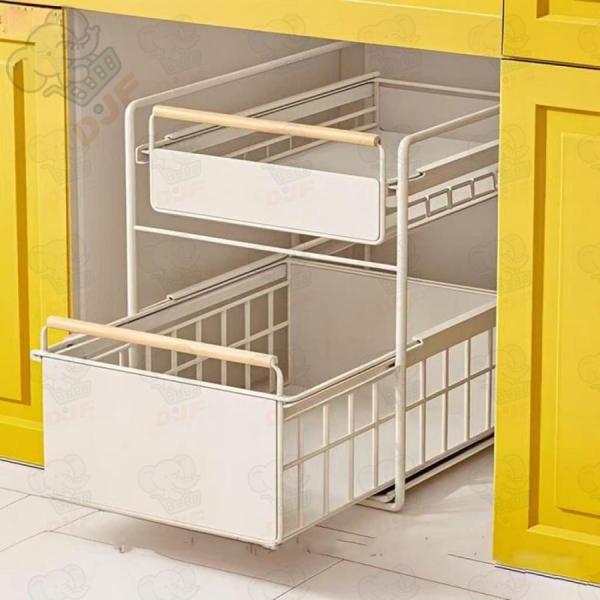 シンク下 収納 スライド 引き出し キッチン キッチンラック 調味料ラック 2段 スリム おしゃれ ...