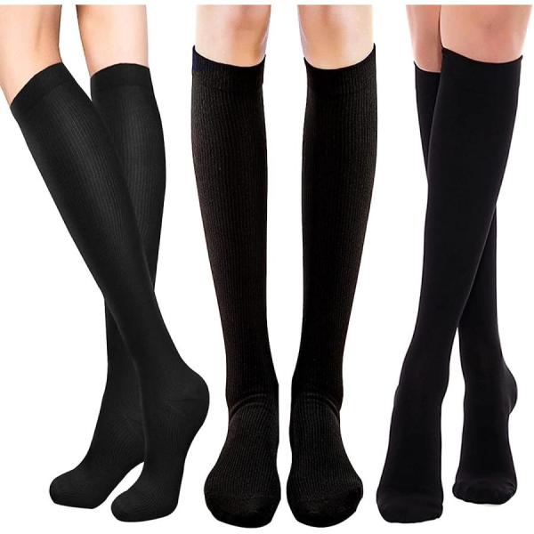3足組 着圧ソックス 弾性ストッキング 男女兼用 大きいサイズ 就寝時靴下 夜用 仕事用 寝ながらア...