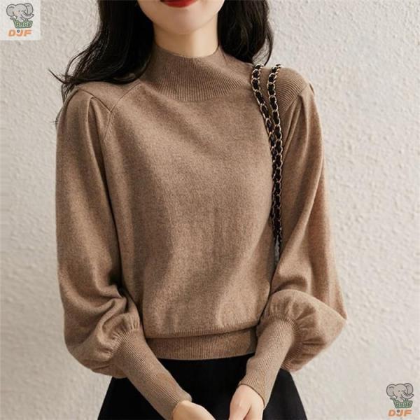 【人気商品】ニットセーター 長袖 ブラウス ス プルオーバー ショートセーター レディース 無地 プ...