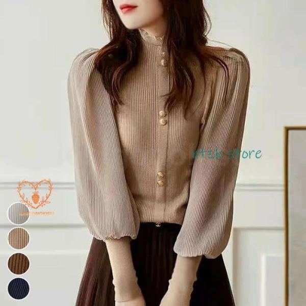 ブラウス レディース 40代 長袖 秋冬 ホワイト トップス レディース ハイネック きれいめ お洒...