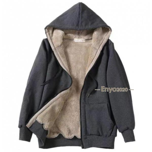 ボアジャケット レディース パーカー フリース 裏起毛 ブルゾン アウター フード付き もこもこ ゆ...