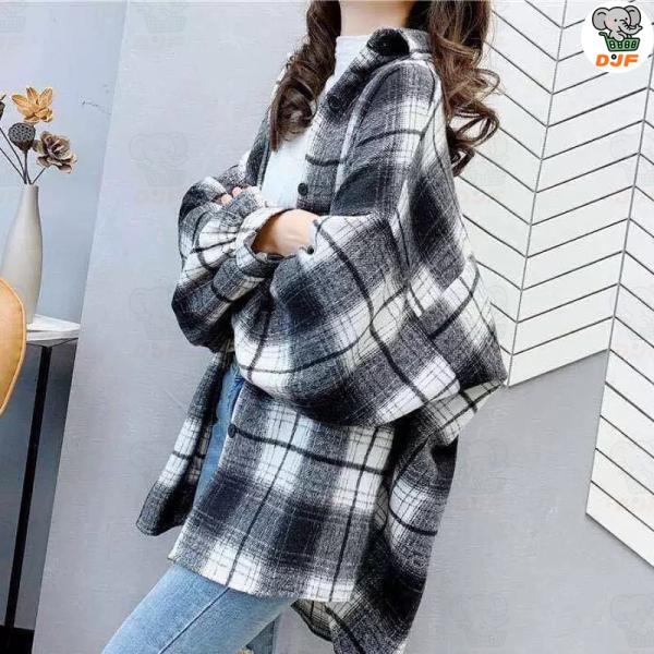 チェックシャツ 開襟シャツ 秋 体型カバー レディース ライトアウター チェック チェックシャツ ト...