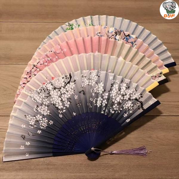 扇子 レディース ギフト 花柄 竹製 変色 紫外線に会うと花びらはピンクになる 折りたたみ 和装小物...