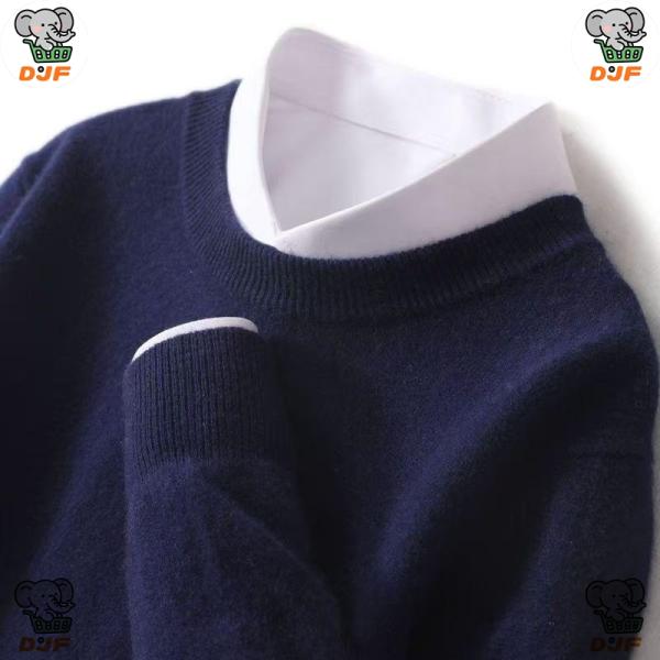 メンズニット 寒い季節の定番 ウール セーター 紳士 クルーネック メンズ ウール セーター  プレ...