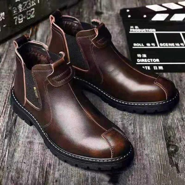 ブーツ ワークブーツ メンズ ショートブーツ ビジネス レザー 防滑 紳士靴 防寒 暖かい 冬用ブー...