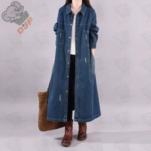 デニムワンピース シャツワンピース ジーンズ ロング丈 ワンピース レディース デニムシャツ 秋服 ...