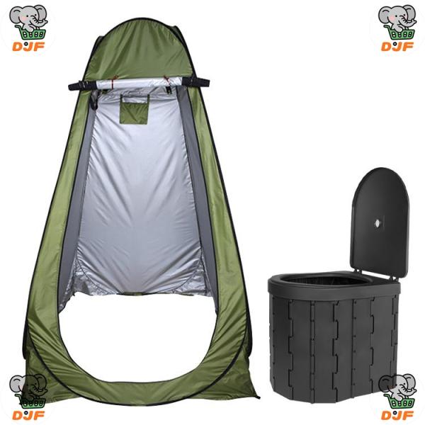 4点セット：テント＋簡易トイレ+凝固剤+処理袋】非常用 防災グッズ 水洗 折りたたみ 介護 キャンプ...