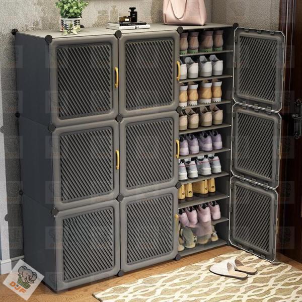 シューズボックスシューズラック靴箱下駄箱DIY組み立て式防塵?防汚?防水大容量玄関屋外おしゃれ軽量ク...