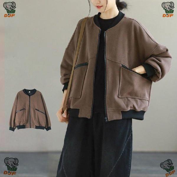 ブルゾン 長袖 ライトアウター レディース ジャケット 無地 スウェット アウター ショート丈 春 ...