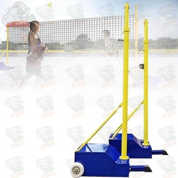 バドミントン ネット フレーム ポール 裏庭用バレーボールポール ビーチバレーネットセット バレーボ...