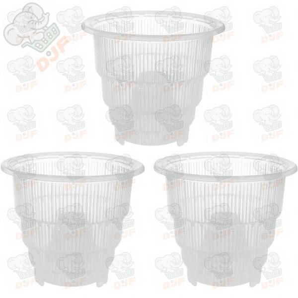 3パック オーキッドポット 透明プラスチックな蘭の鍋 気柱付き ラン デンドロビウム ファレノプシス...