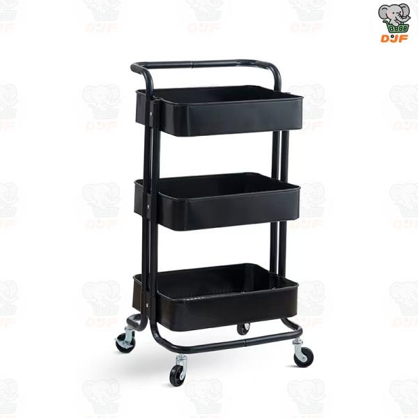 キッチンワゴン キャスター付き スリム 4段 収納 ワゴン ラック ツールワゴン 天板付き ハンドル...