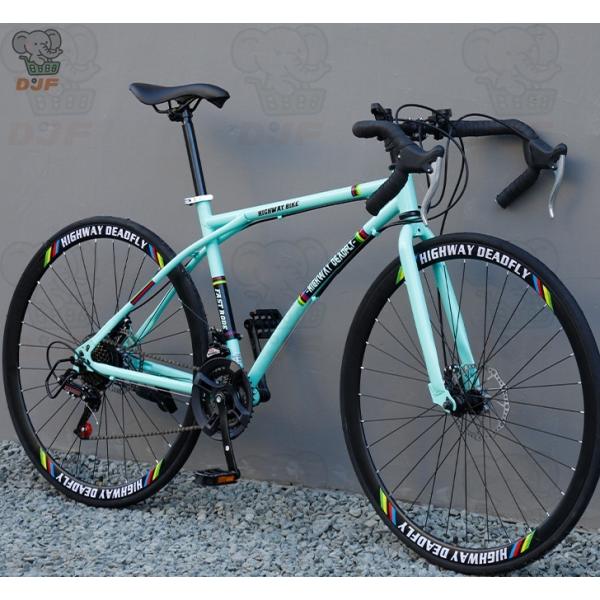 ロードバイク通勤 通学ロード自転車高炭素鋼フレーム ダブルディスクブレーキ公路自行? 自行? 初心者...